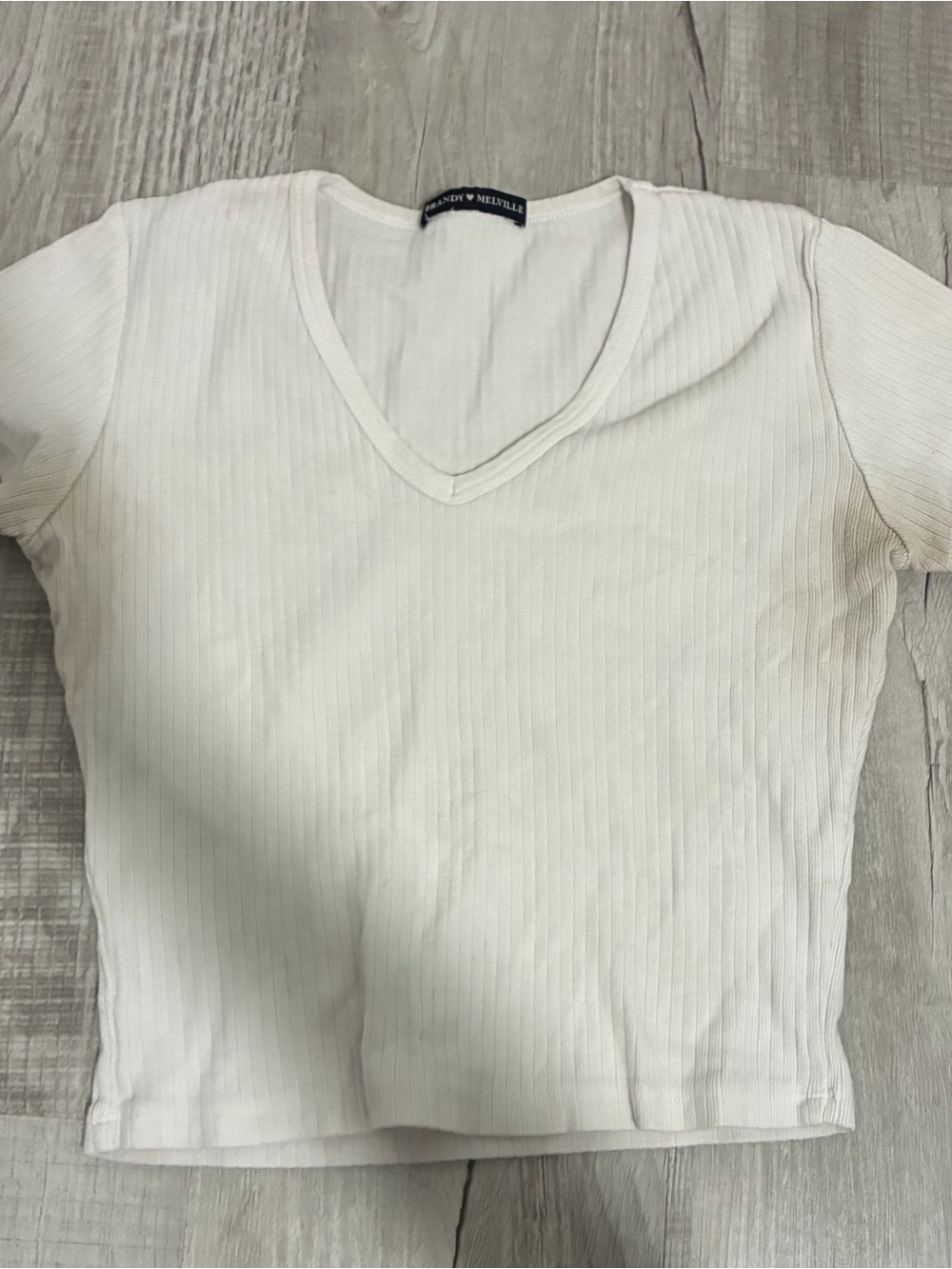 brandy melville ribbed cropped t-shirt